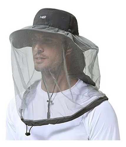 Bassdash Upf 50+ Mosquito Sombrero Para El Sol Con Red Ocult