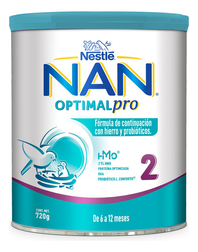 Leche de fórmula en polvo sin TACC Nestlé Formulas Nan Optipro en lata de 1 de 720g - 6  a 12 meses