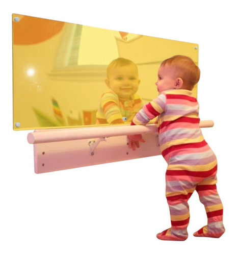 Espelho Bebê Seguro 100x50cm Montessoriano Acrílico Colorido