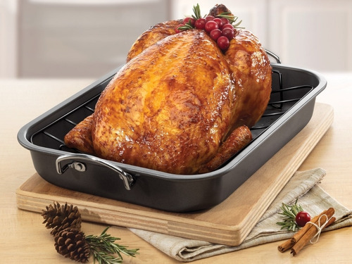 Charola Chef Betterware - Antiadherente Incluye Una Rejilla Color Negro
