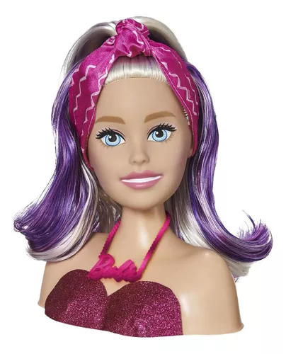 Boneca Busto Barbie Styling Head Faces Para Maquiar Com Acessórios
