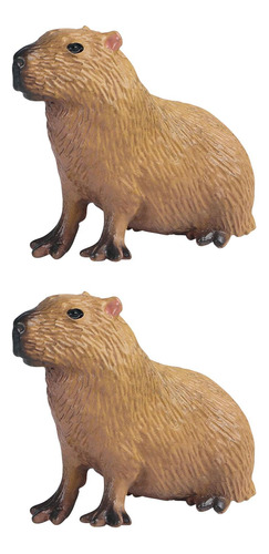 2x Simulación Capybara Juguetes Playset Capybara Figura