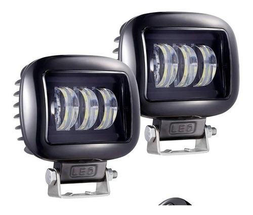 Par Faros Barra Led 30w Cuadrado Universal 4.5 Moto Jeep 4x4