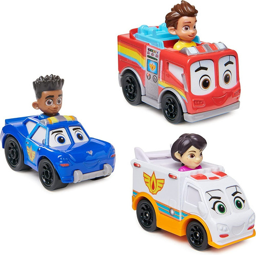 Disney Junior Firebuds Set De 3 Ambulancia, Policía, Bombero