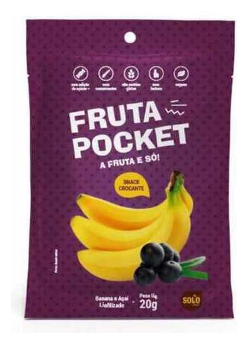 Fruta Pocket Banana E Acai Fruta Liofilizada 20gr