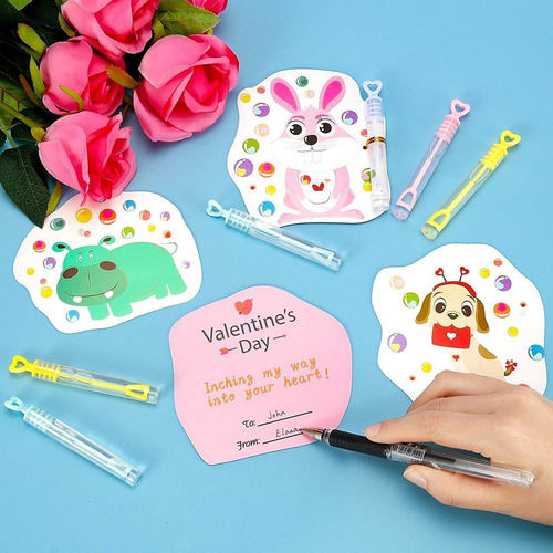 Imagen 2 de 7 de Tarjetas Del Día De San Valentín Para Niños 32 Mini Varitas