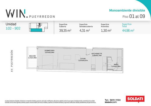 Imagen 18 de 20 de Venta A Estrenar 1 Dormitorio A Estrenar Recoleta - Win Pueyrredon