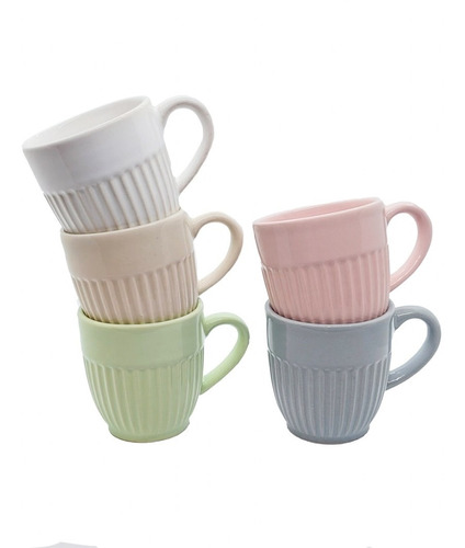 Taza Café Canela Cerámica Colores Pocillo 150 Cc Pack X30