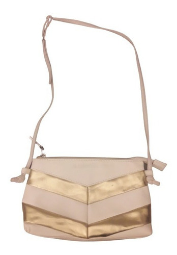 Cartera Cuero Legitimo Bolso Bandolera Dorado Beige Mujer 