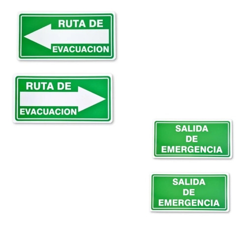 Letreros Salida Emergencia Y Ruta De Evacuación 