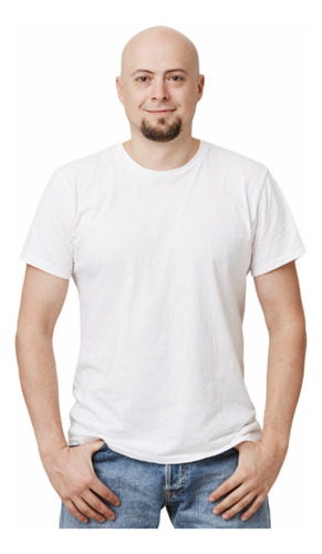Camiseta Blanca En Algodón Cuello Redondo 180 Gramos 