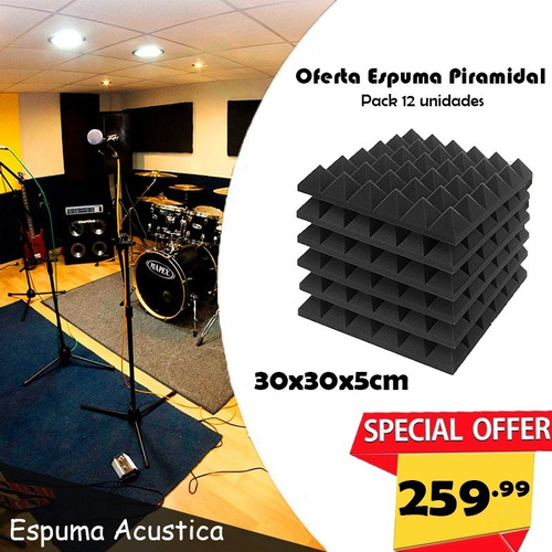 Panel Acústico - Espuma Acústica Piramidal