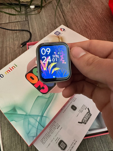 Smart Watch Mini Pantalla Hd Para Mujer Correas Para Iphone Rosa Milanese Rosa Plata.negro