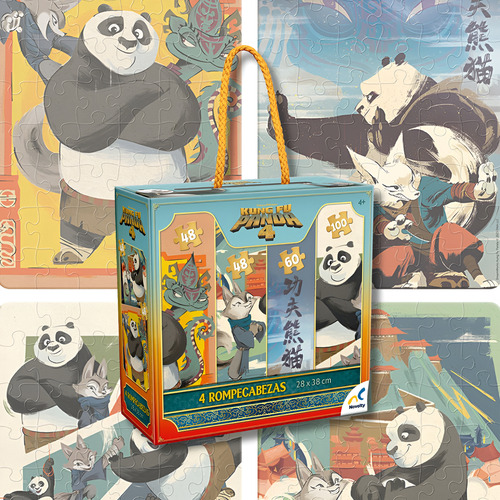 4 Rompecabezas En 1 Kung Fu Panda Juego Progresivo
