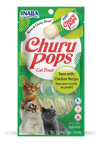 Churú Pops Snack Para Gatos Atún Con Pollo X 4