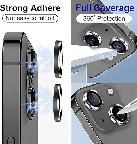 Protector Lente De Camara Metálico Para Iphone / Iphone Plus Negro Iphone 14 / 14 Plus
