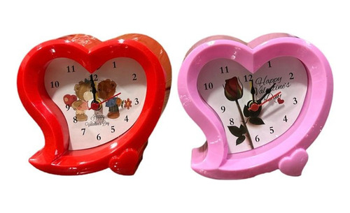 Mini Reloj Despertador Marco Corazon Con Fondo San Valentin