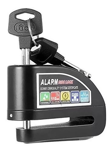 Candado Moto Alarma Freno De Disco O Bicicleta 110db Llave