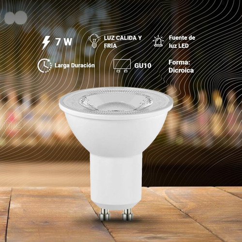 Imagen 2 de 10 de Lampara Dicroica Led Gu10 Luz Fria Calida Dimerizable 220v