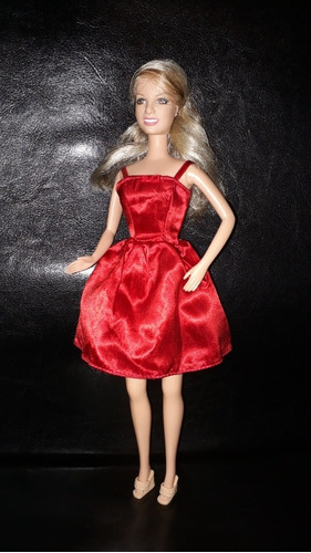 De Barbie Vestido Rojo Zapatos Original. Usado. Sin Muñeca.
