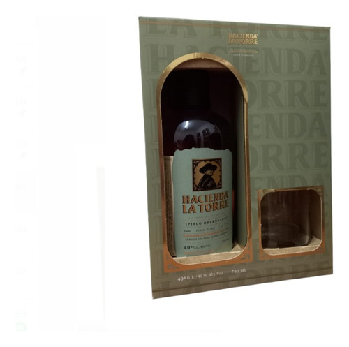Pack Pisco Hacienda La Torre Reservado 40° 700cc + Vaso