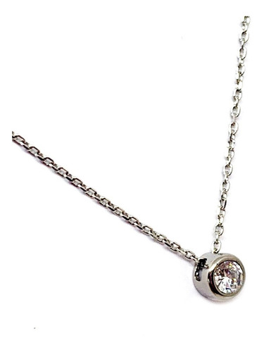 Collar De Acero Antialérgico Con Zirconia Punto De Luz