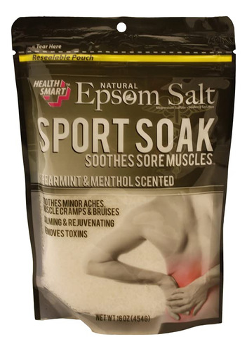 Sal De Epsom Natural (remojo Deportivo De Menta Verde Y Ment