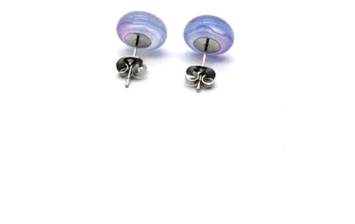 Imagen 3 de 4 de Arete Broquel Vetas Moradas