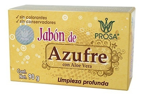 Jabón De Azufre Con Aloe Vera Prosa Limpieza Profunda