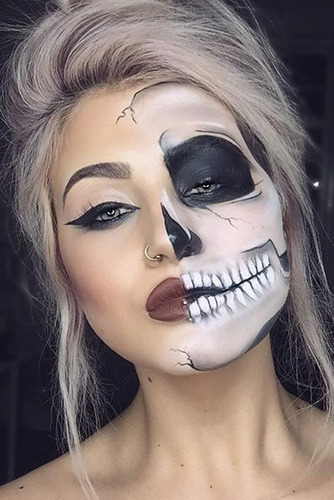 Set Maquillaje Blanco Y Negro Ideal Halloween Cosplay Disfra | Cuotas sin  interés