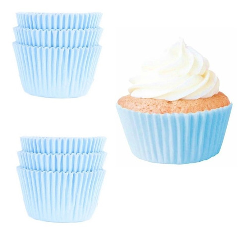 Forminha Cupcake Impermeável C/45 - Mago Cor Azul Bebê