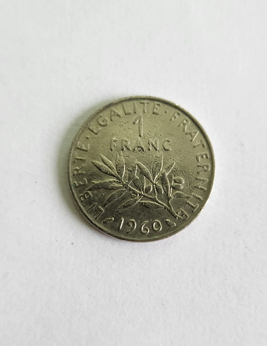 Moneda 1 Franco De 1960 Francia Niquel Buen Estado. (Usado)