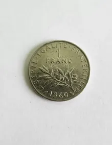 Moneda 1 Franco De 1960 Francia Niquel Buen Estado.