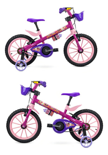 Bicicleta Infantil Nathor Aro 16 Com Rodinhas Top Girls 6