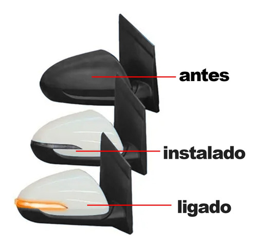 Imagem 3 de 4 de Kit Capa Retrovisor Com Pisca Branco Atlas Tragial Hb20 +20
