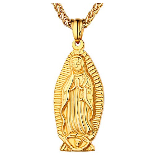 U7 18k Chapado En Oro Virgen María Collar Joyas Católicas Se