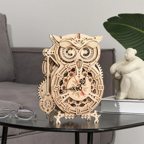 Reloj Rompecabezas Buho Mecanico Robotime Lk503