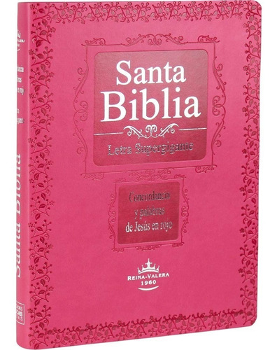 Biblia Letra Super Gigante Índice Ecocuero Rosa Rv1960