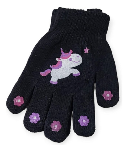 Guantes Infantiles Unisex Con Aplique De Dibujos X Unidad