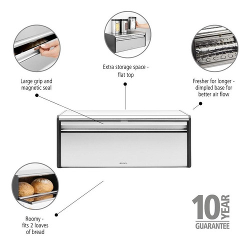 Panera De Tapa Abatible Matt Steel Fingerprint Proof