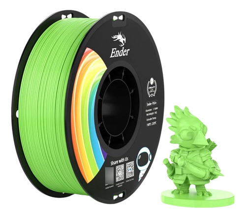 Filamento Creality En-pla+ Verde Maçã 1kg - P/ Impressora 3d