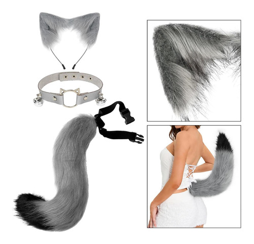 3x Conjunto De Orejas Y Cola De Zorro De Peluche, Accesorios