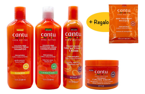 Cantu 4pack Shampoo, Acondicionador, Activador Y Crema 