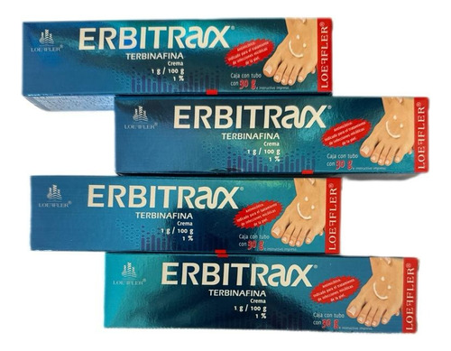 Erbitrax Terbinafina 30 G, Antimicotico Loeffler / 4 Tubos