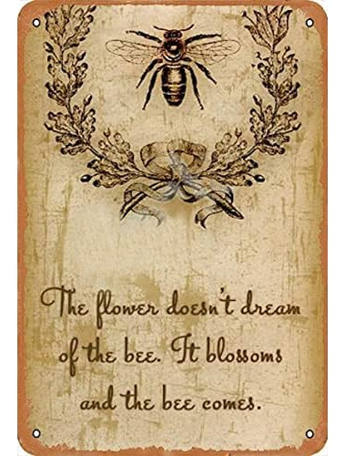 The Bee Bee Insect Chic Vintage Aluminum Sign Retro Met...