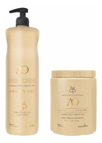 Combo Argan Shampoo 900 Ml + Máscara De Kilo Ossono