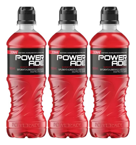 Kit 3 Isotônico Powerade Frutas Tropicais 500ml