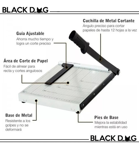 Guillotina Para Papel A4 A5 B5 B6 B7 Ajuste Y Guia + Smartwa