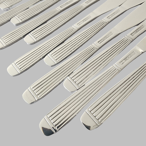 Set X12 Cuchillos De Postre Acero Inoxidable Mykonos Rayado