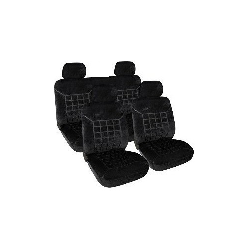 Funda Cubre Asiento Terciopelo Negro Universal 10 Piezas